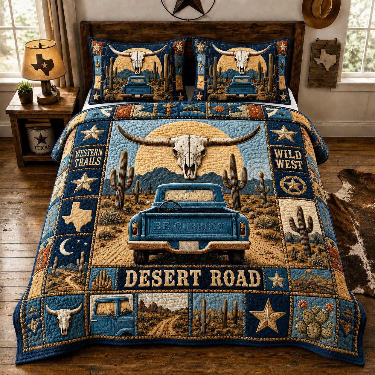 Desert Road Trails 3-Piece Quilted Bedding Set GFTOHNL1519