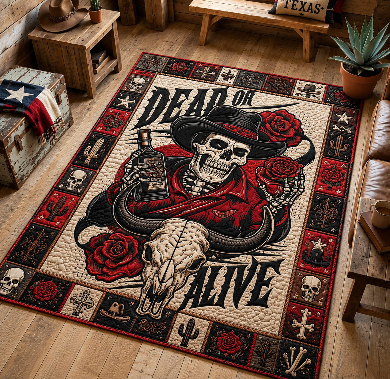 Dead Or Alive Skeleton Area Rug GFTOHNL1550