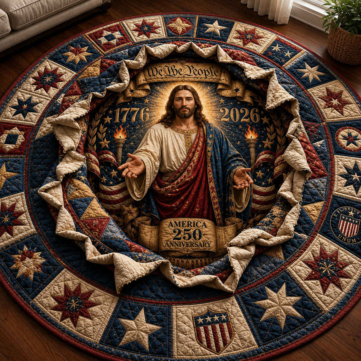 Patriot Savior America 250 Quilted Round Mat GFTOHNL294