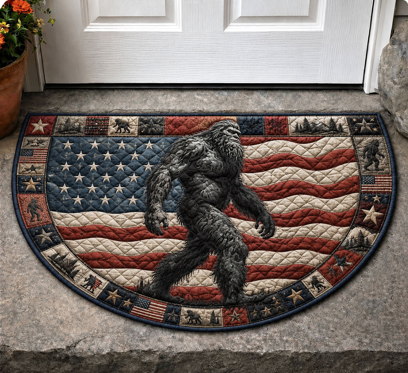 Patriot Bigfoot USA Quilted Welcome Mat GFTOHNL298