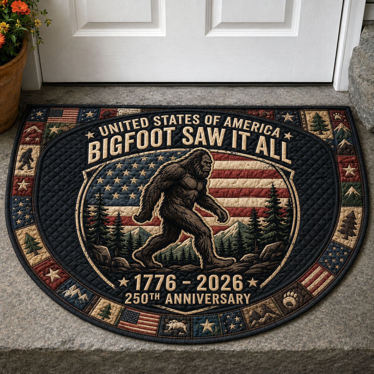 Bigfoot Saw It All Quilted Welcome Mat GFTOHNL300