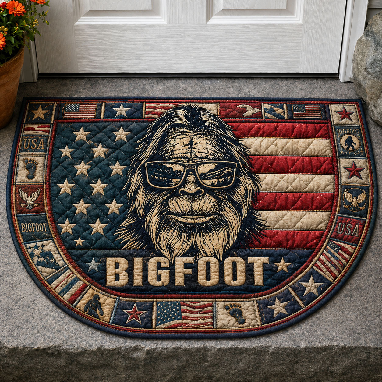 Freedom Sasquatch Quilted Welcome Mat GFTOHNL303