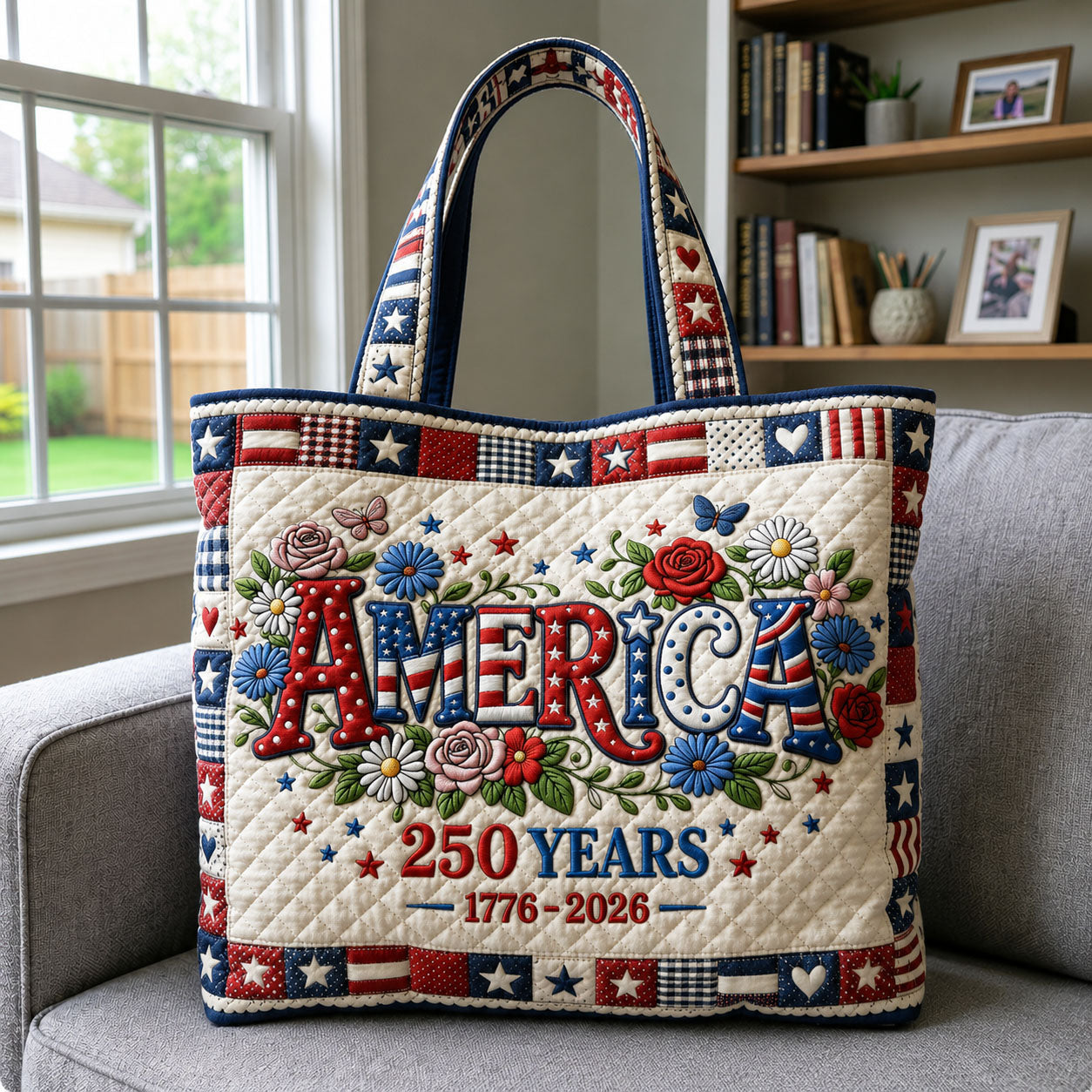 Floral America Quilted Tote Bag GFTOHNL305