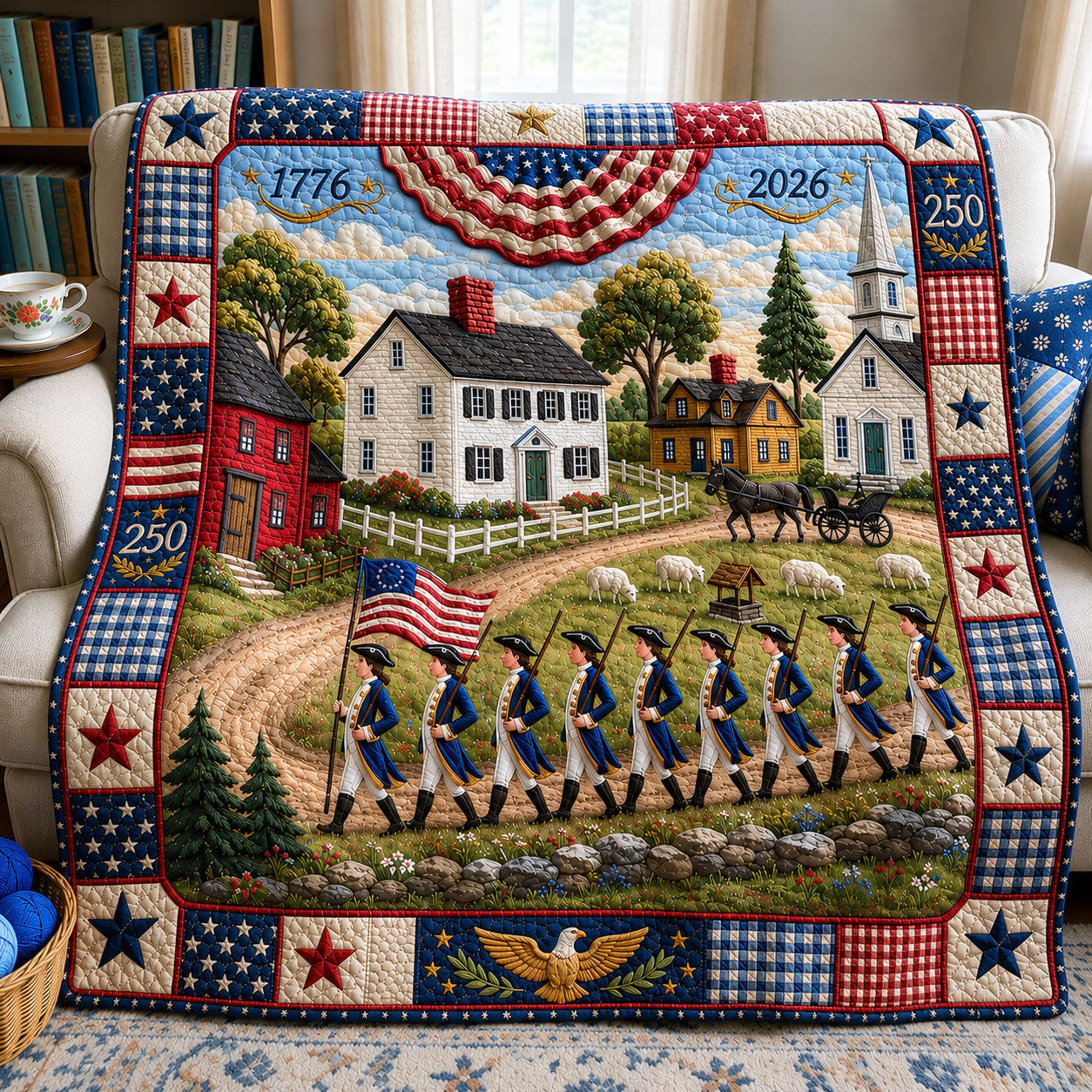 Colonial Village Parade Quilted Blanket GFTOHNL377
