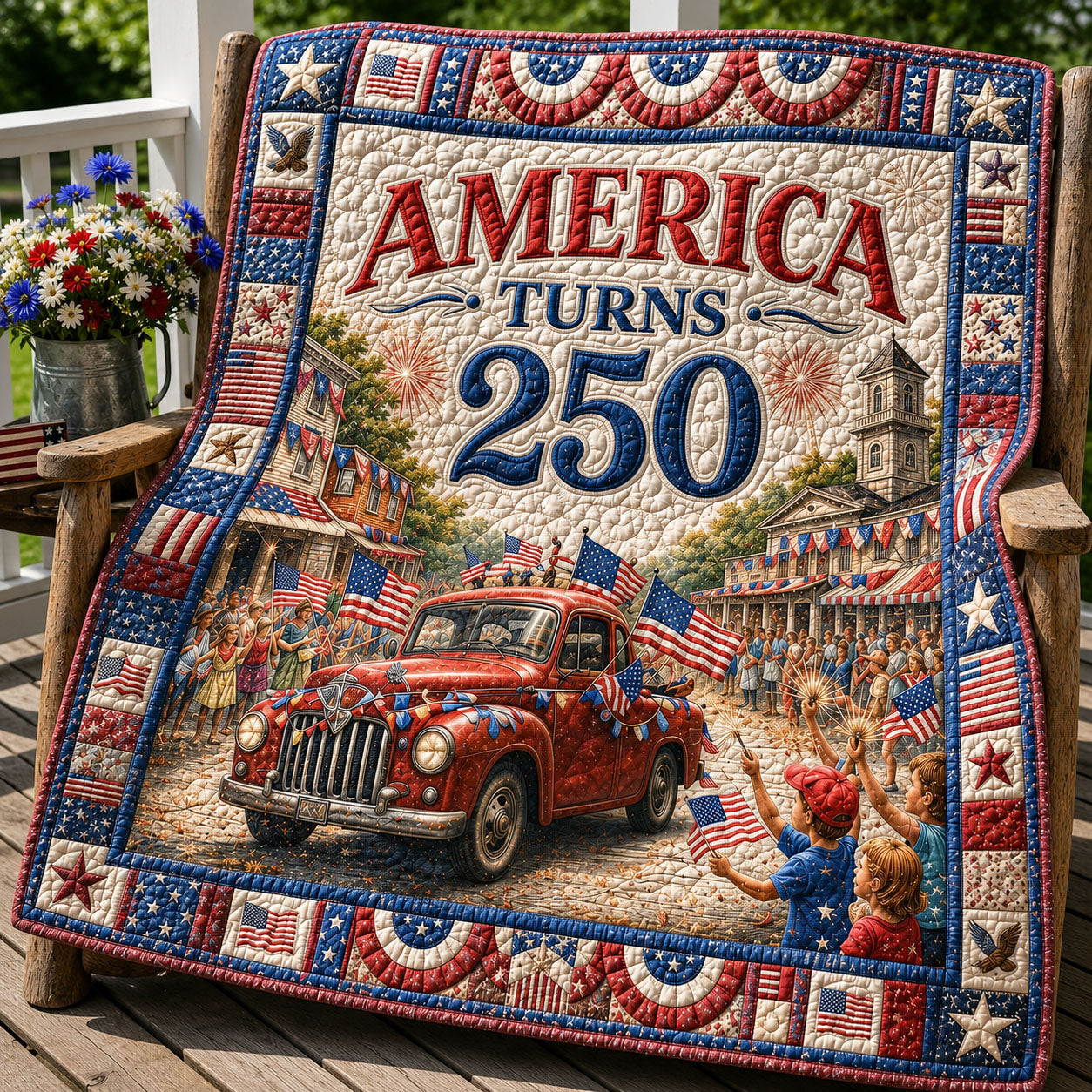 America Turns 250 Quilted Blanket GFTOHNL378