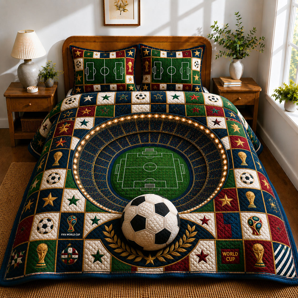 Global Soccer 3-Piece Quilted Bedding Set GFTOHNL461