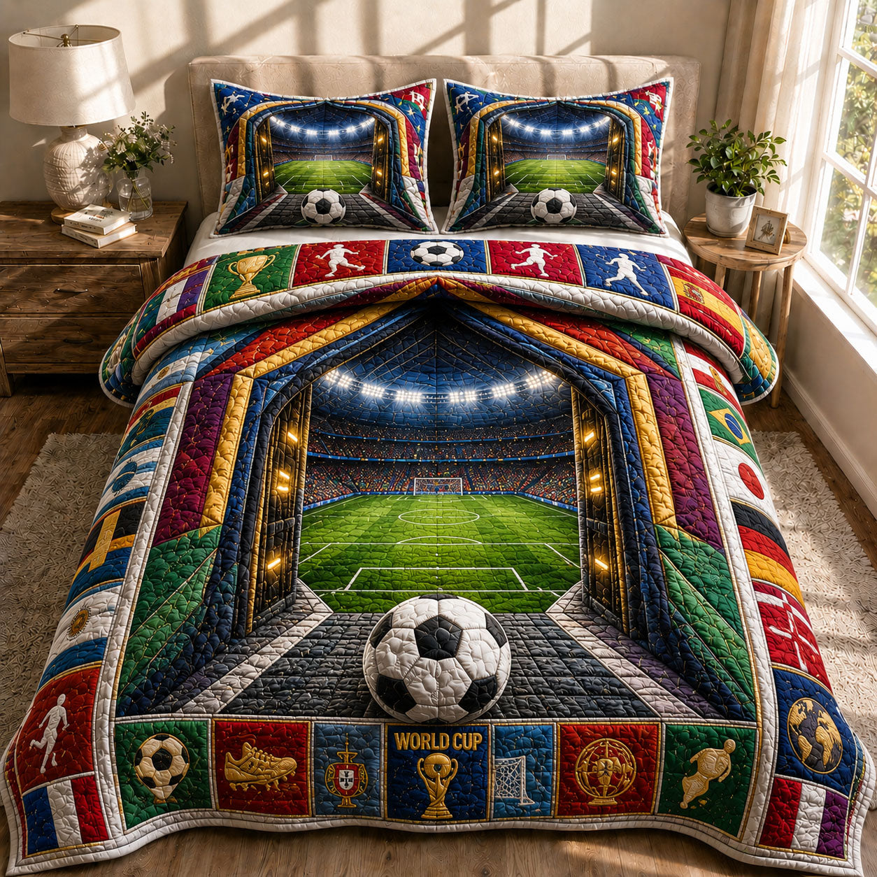Stadium Tunnel 3-Piece Quilted Bedding Set GFTOHNL462