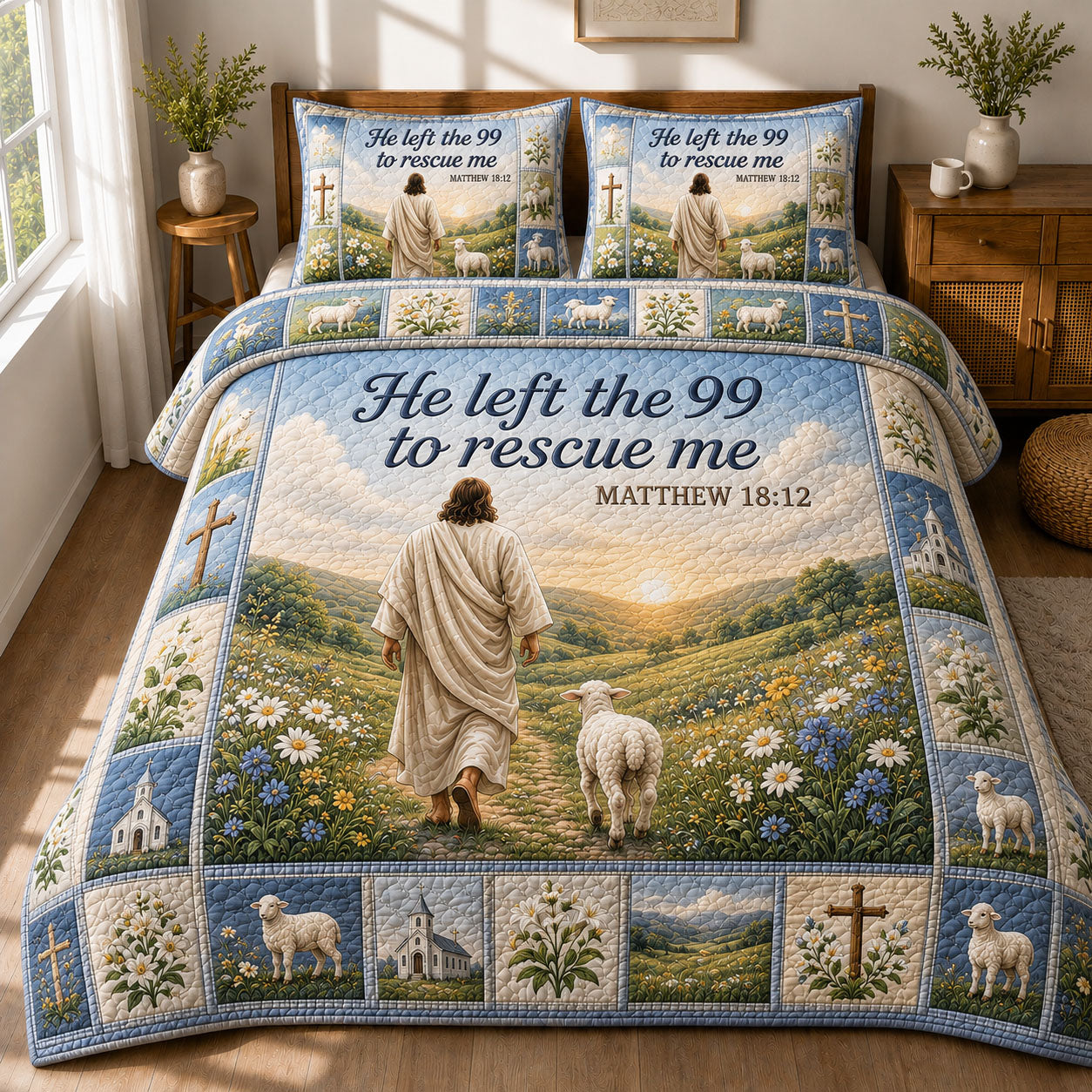 Rescue Me Shepherd 3-Piece Quilted Bedding Set GFTOHNL517