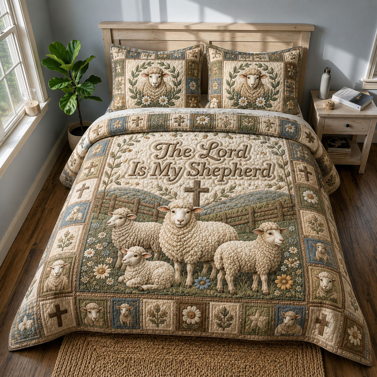 Pasture Shepherd 3-Piece Quilted Bedding Set GFTOHNL527