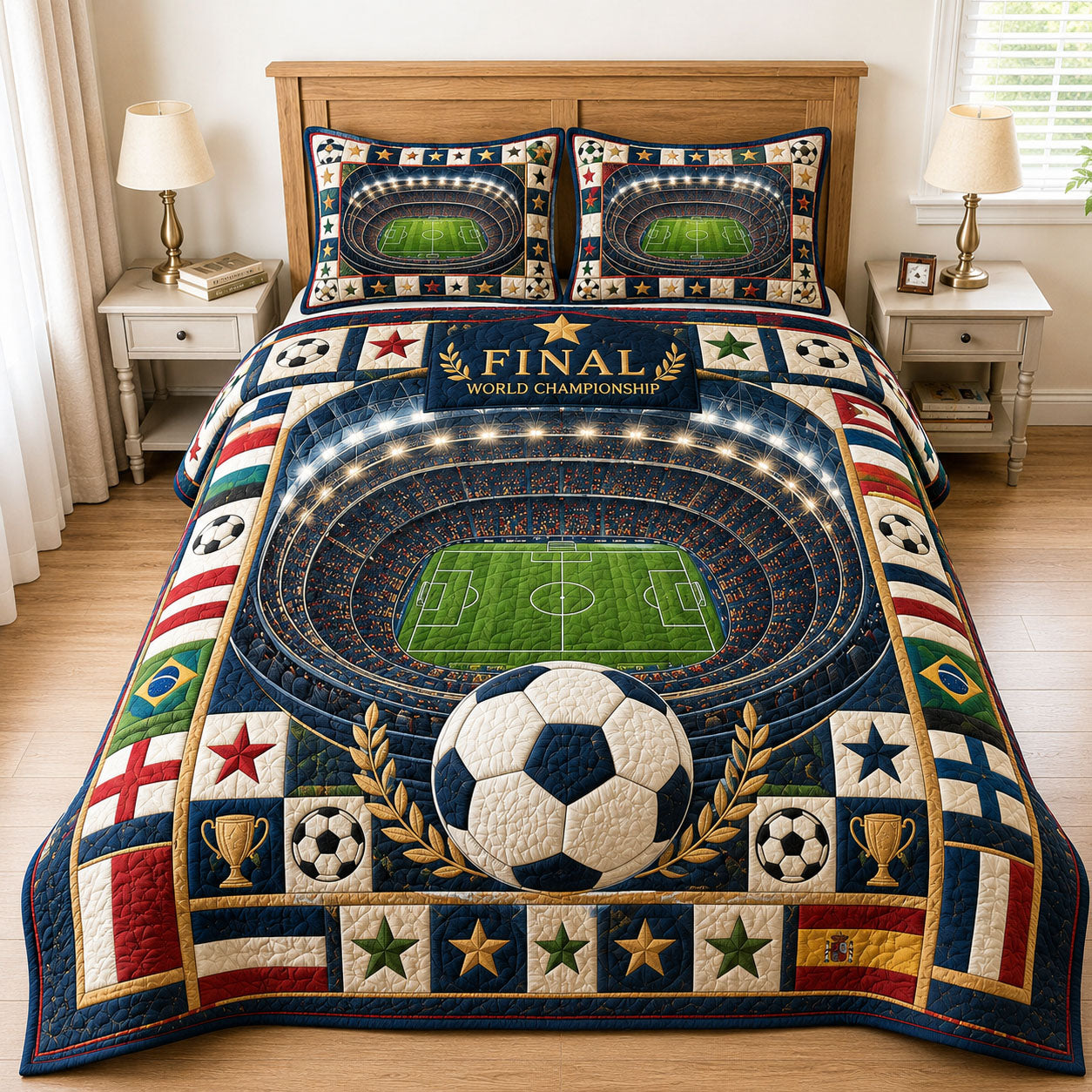 Final World Championship Stadium 3-Piece Quilted Bedding Set GFTOHNL661