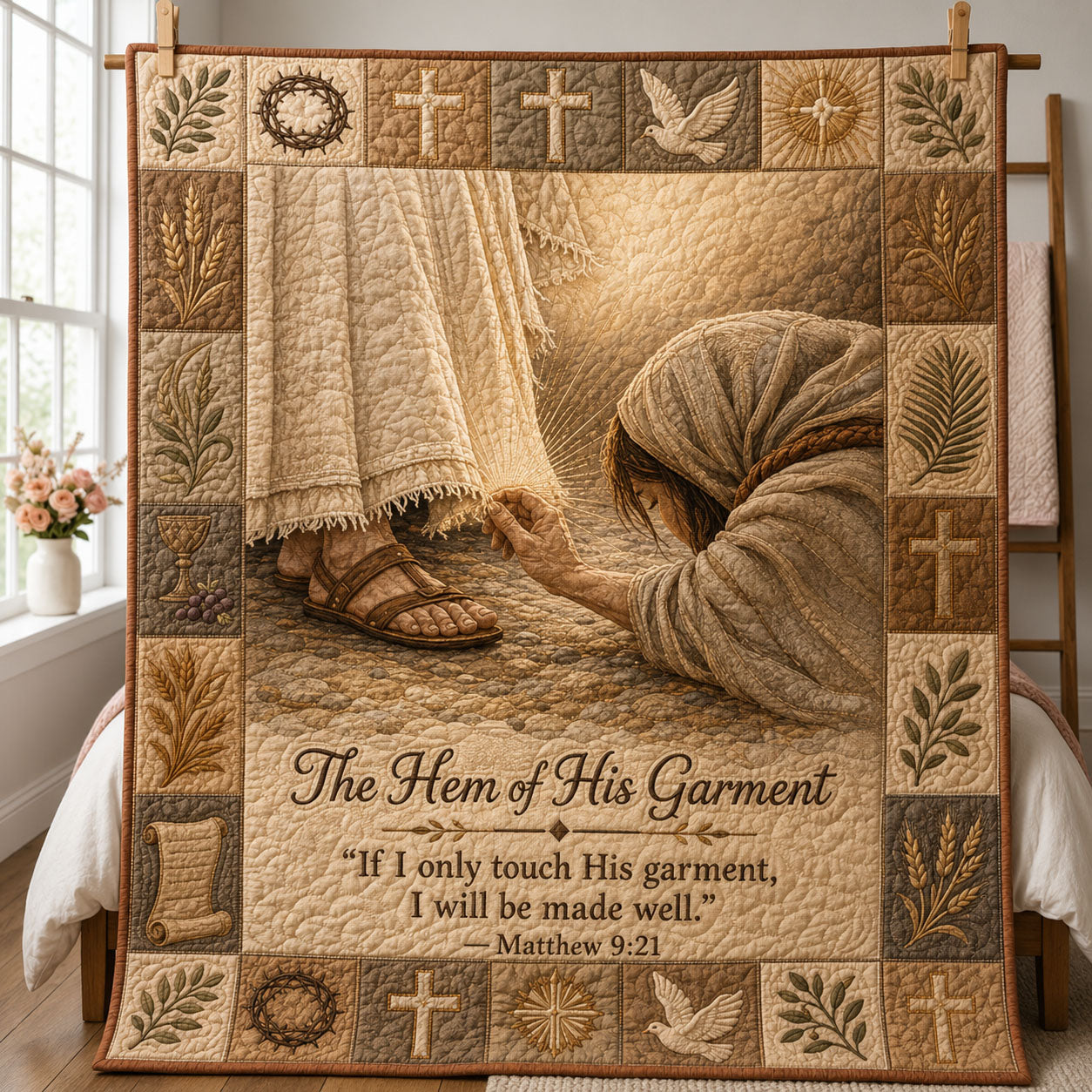The Hem Of His Garment Quilted Blanket GFTOHNL747