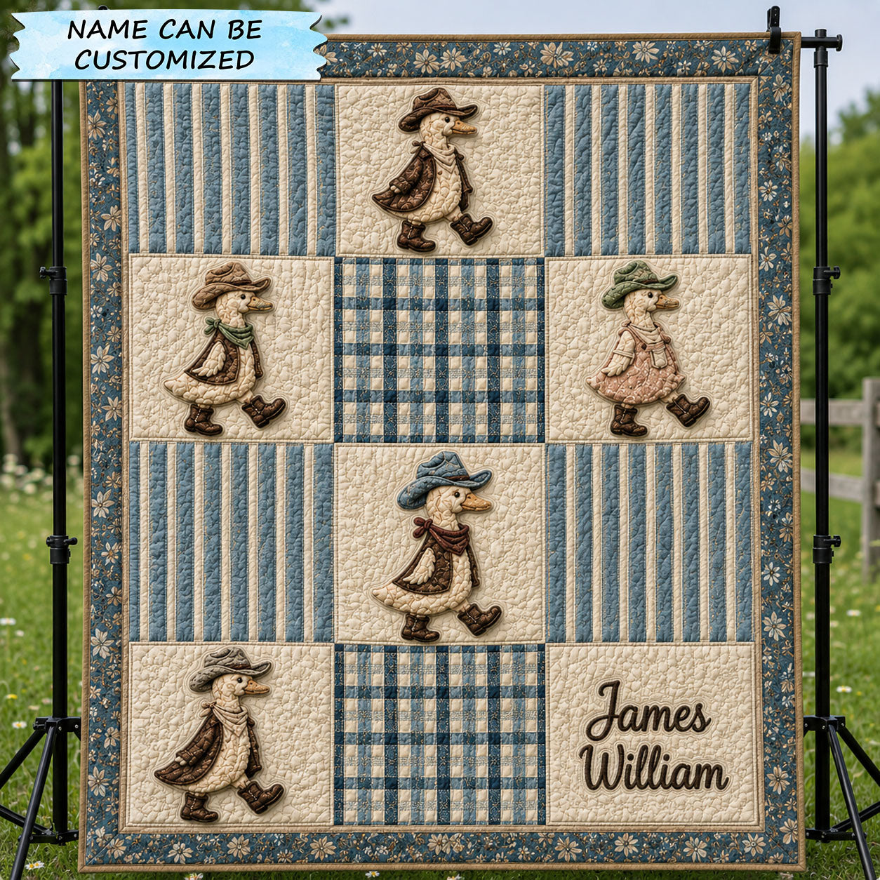 Cowboy Duck Quilted Blanket QTCUZ GFTOHNL927