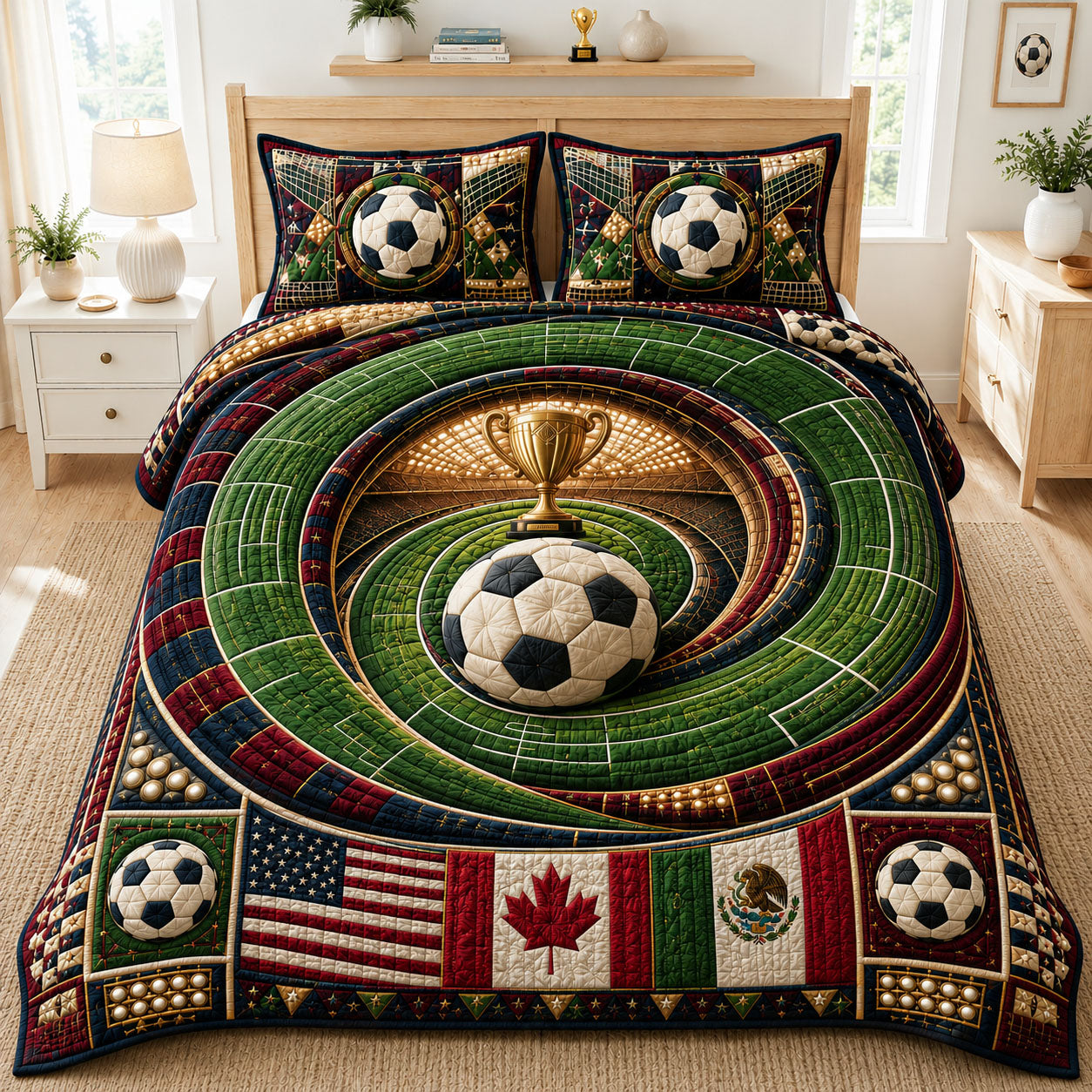 Champion Trophy Field 3-Piece Quilted Bedding Set GFTOHNL945