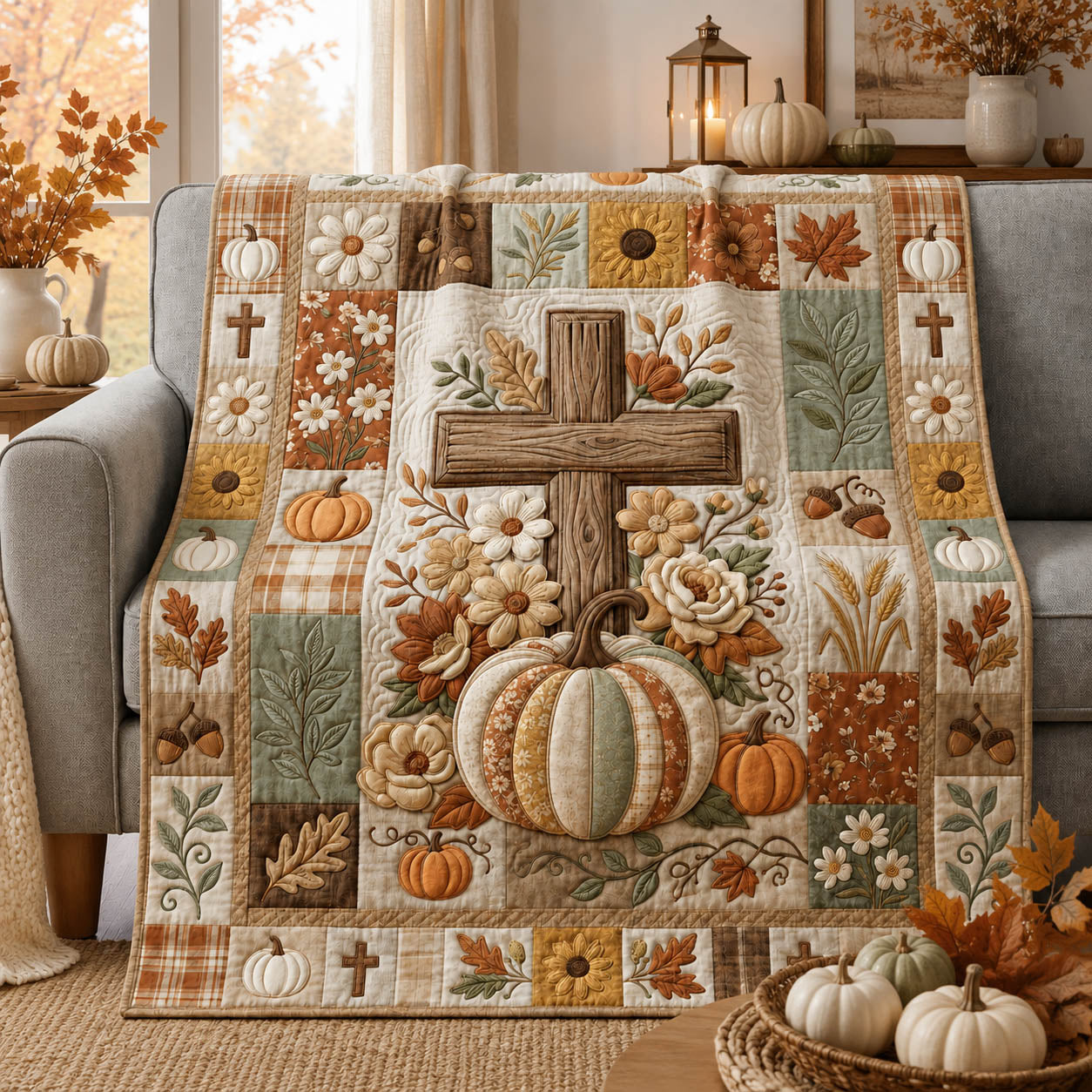 Fall For Jesus Quilted Blanket GFTOLAN1110