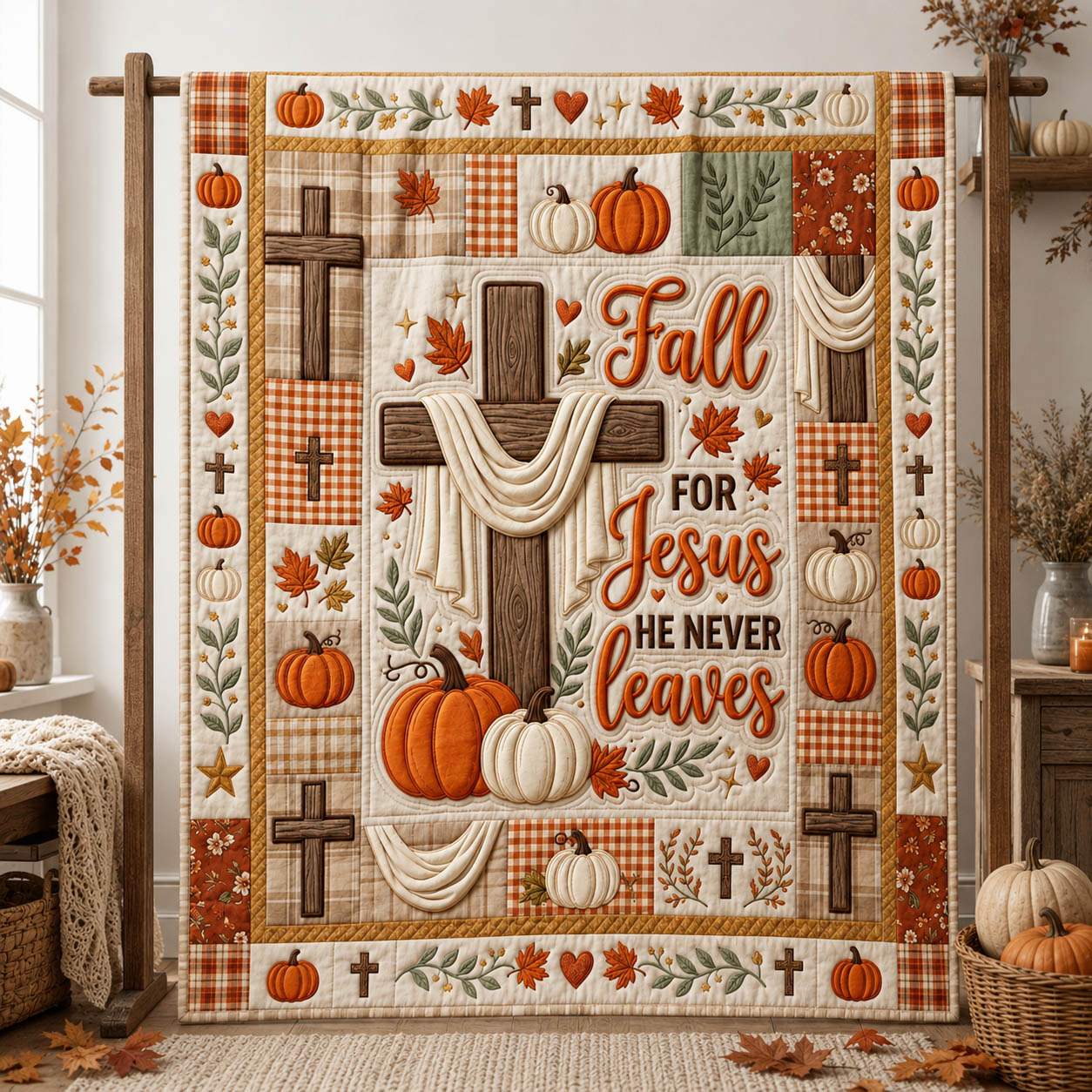 Fall For Jesus Quilted Blanket GFTOLAN1112
