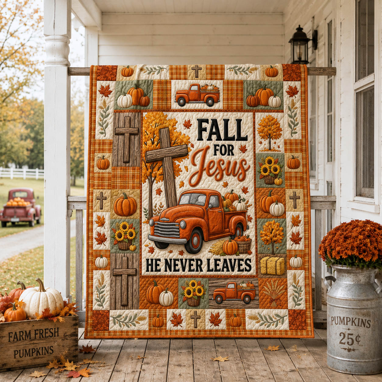 Fall For Jesus Quilted Blanket GFTOLAN1116