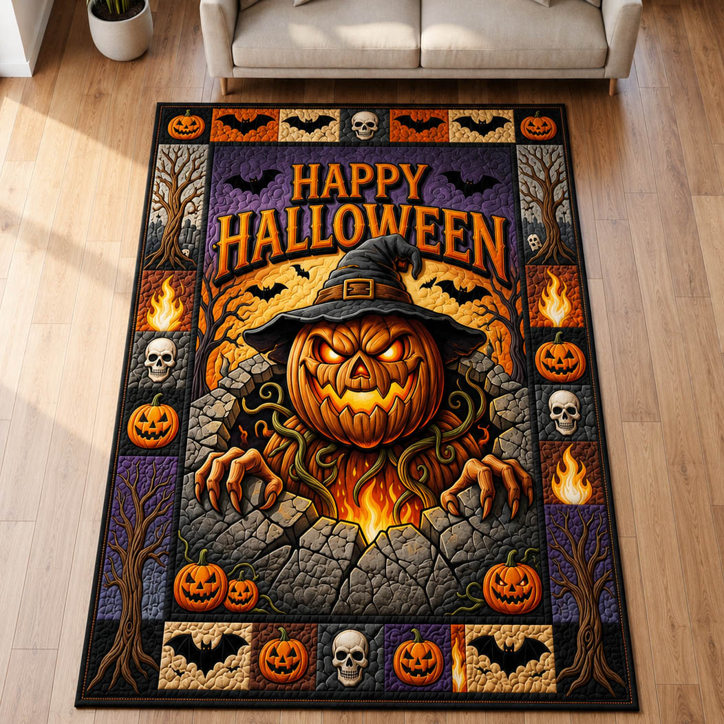 Creepy Pumpkin Ghost Area Rug GFTOLAN1197