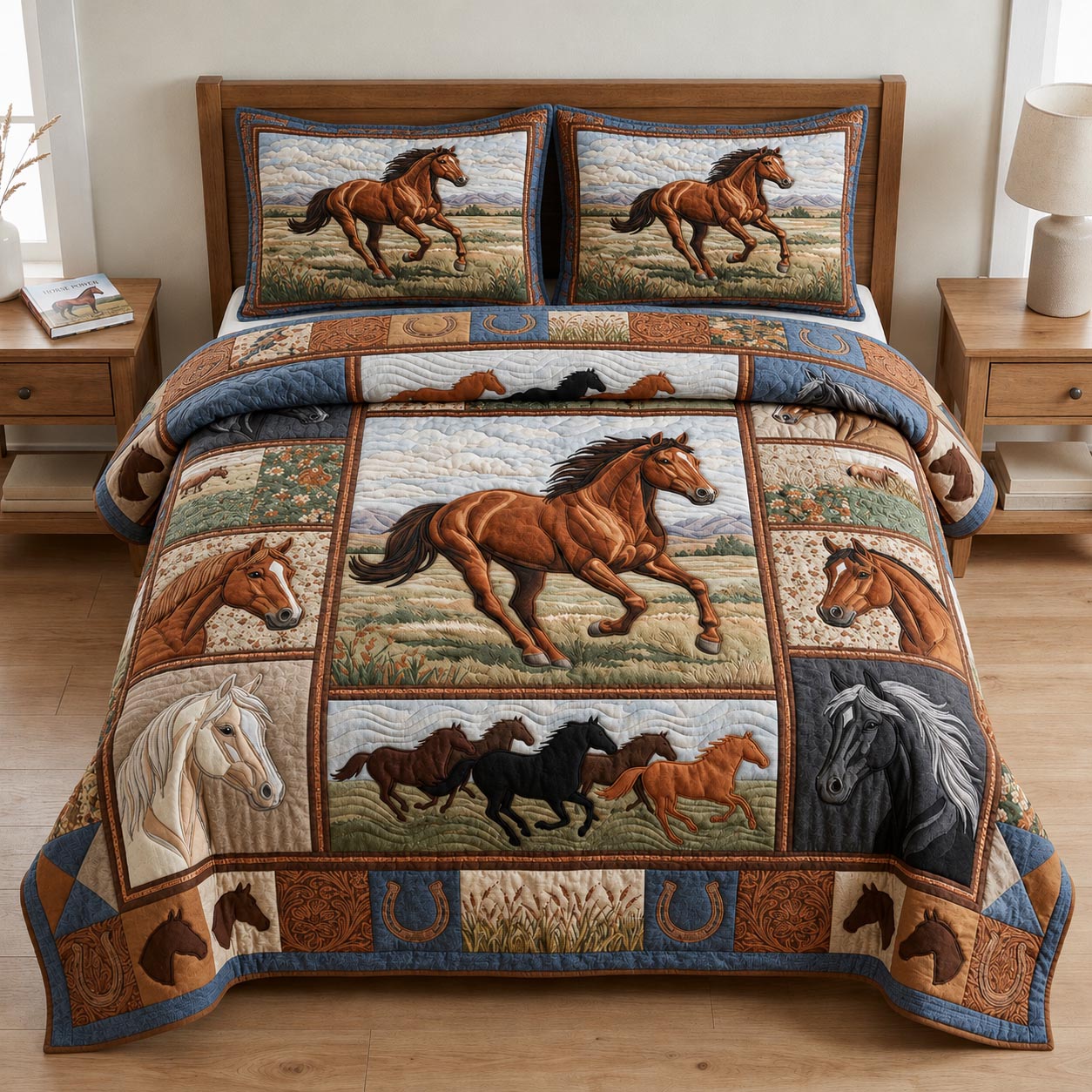 Wild Horse 3-Piece Quilted Bedding Set GFTOLAN1321
