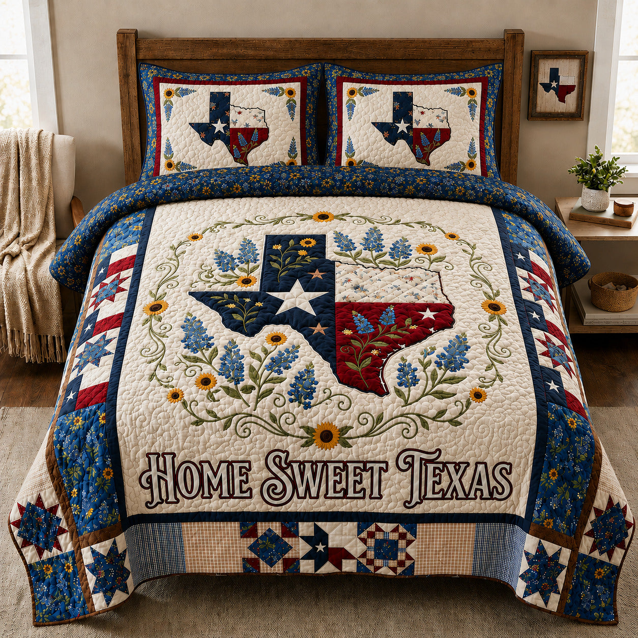 Home Sweet Texas 3-Piece Quilted Bedding Set GFTOLAN166