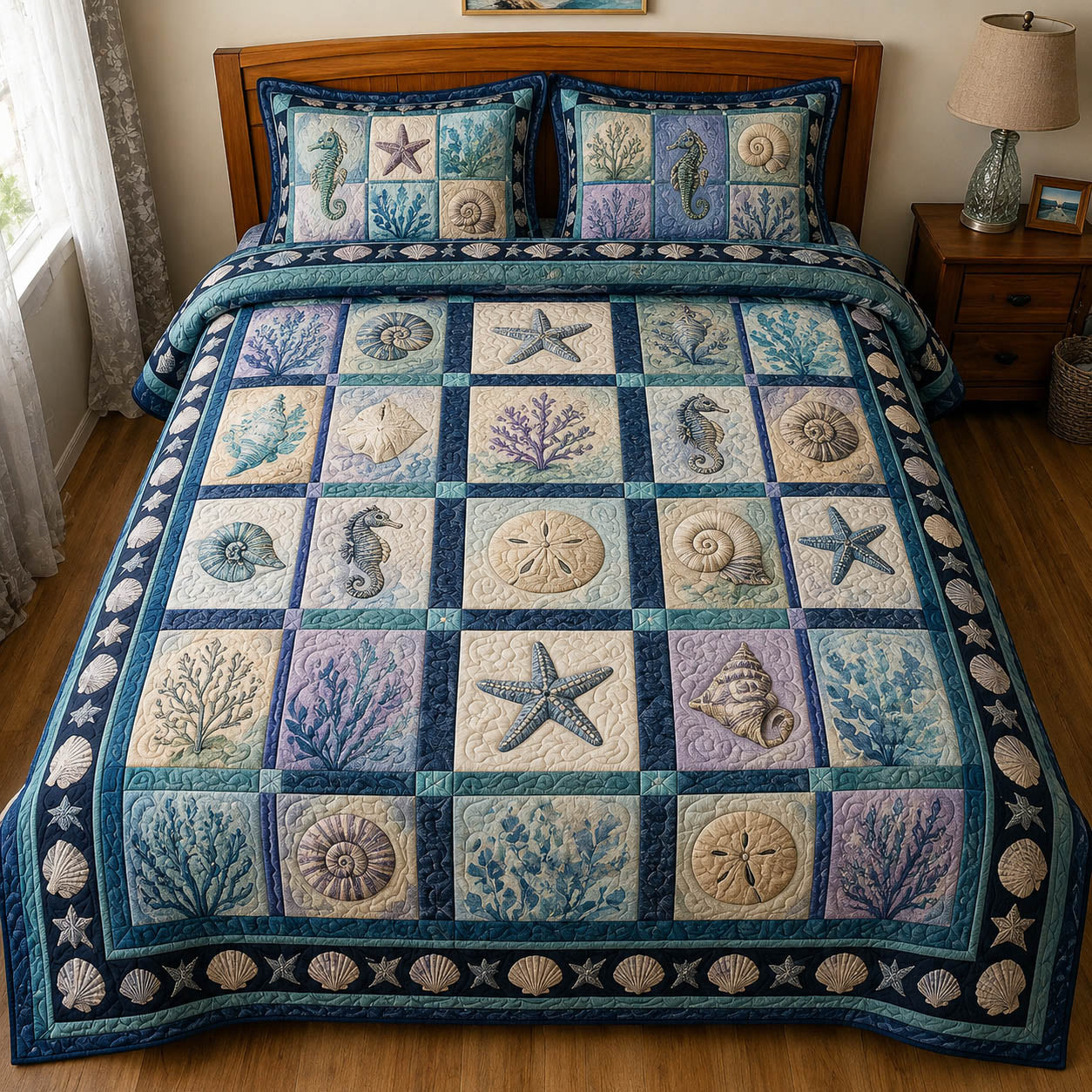 Coastal Lighthouse 3-Piece Quilted Bedding Set GFTOLAN256