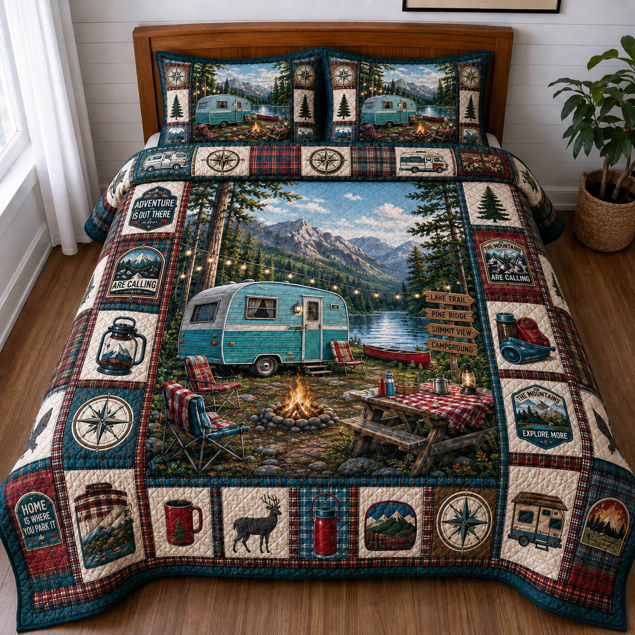 Camper Retreat 3-Piece Quilted Bedding Set GFTOLAN259