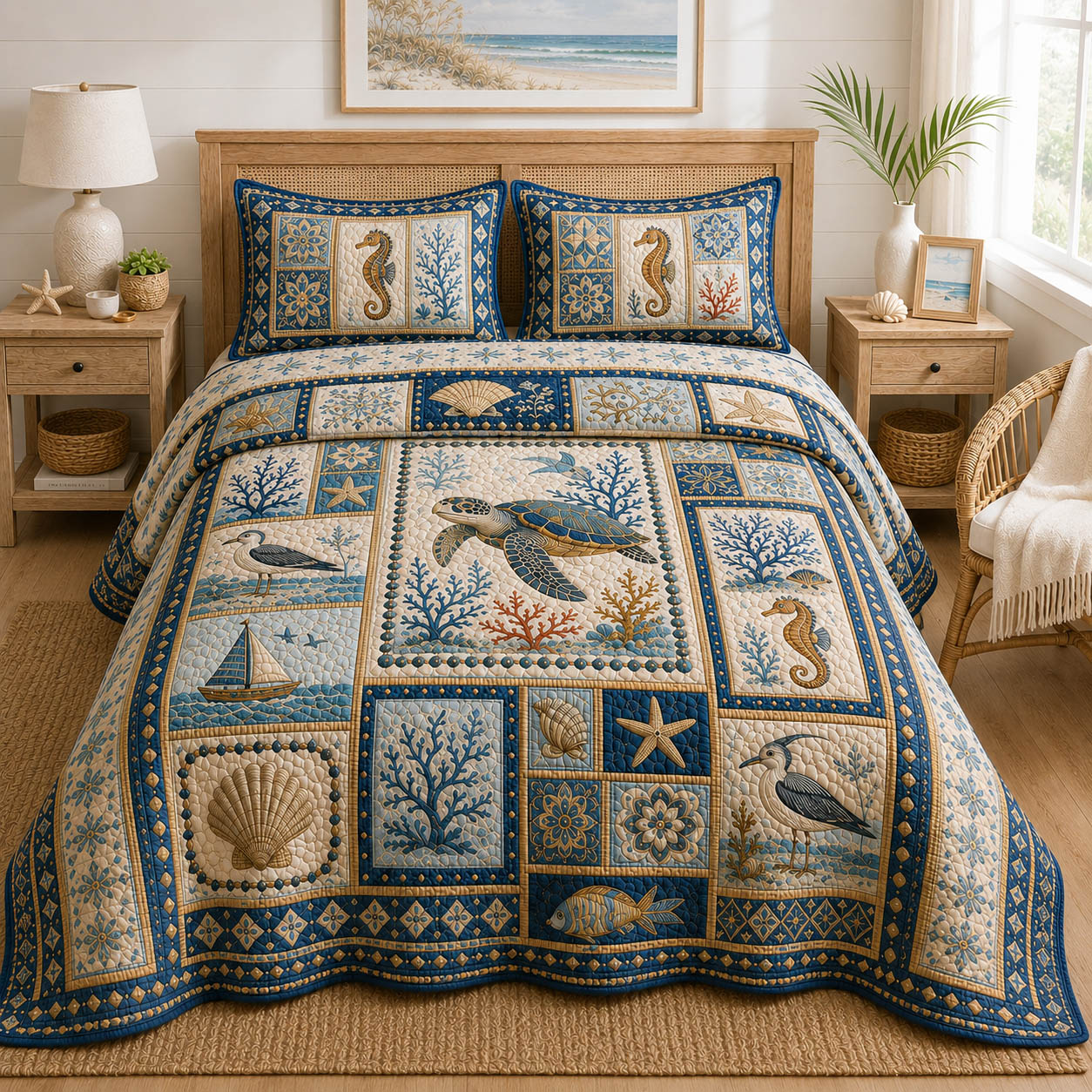 Turtle Lagoon 3-Piece Quilted Bedding Set GFTOLAN301