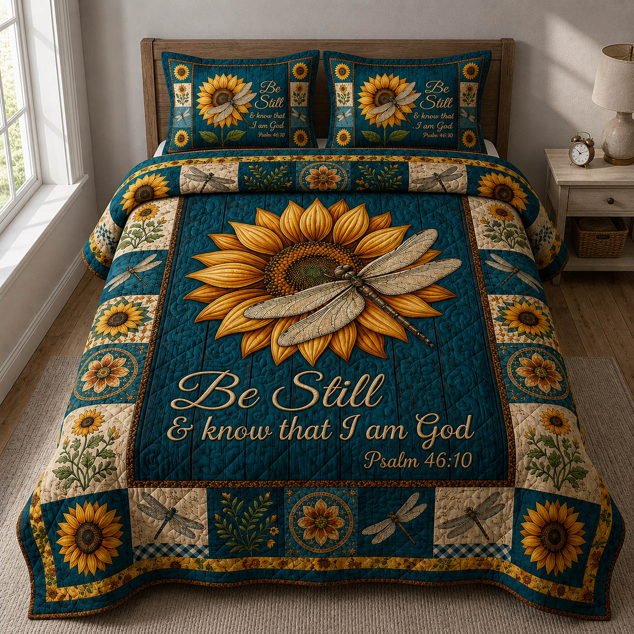 Be Still Dragonfly 3-Piece Quilted Bedding Set GFTOLAN321