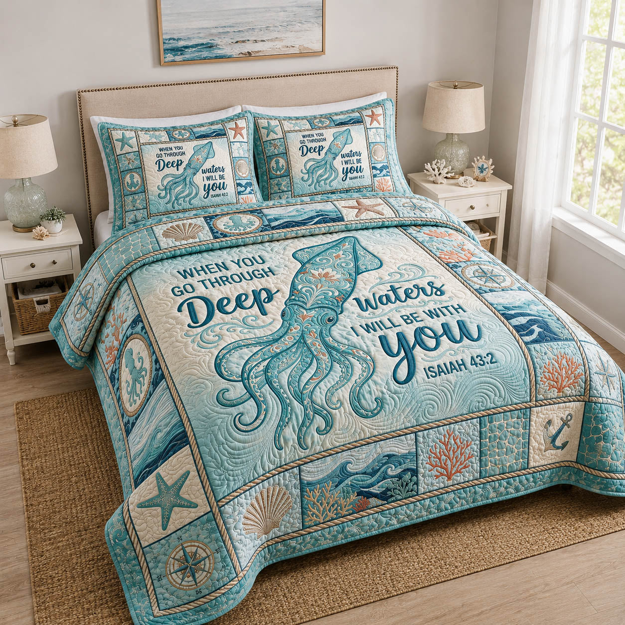 Faith Ocean 3-Piece Quilted Bedding Set GFTOLAN334