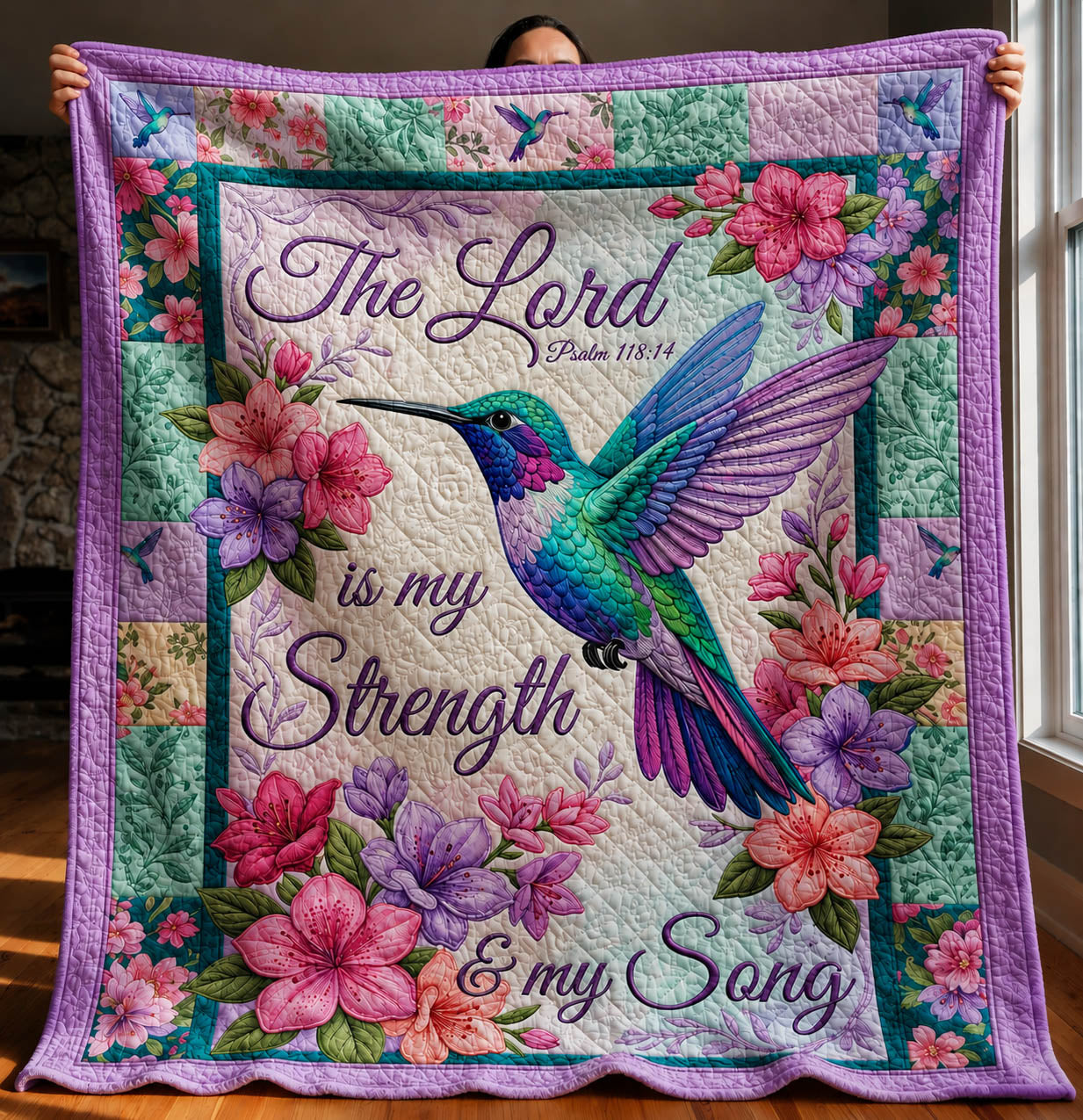 Lord Is My Strength Quilted Blanket GFTOLAN335