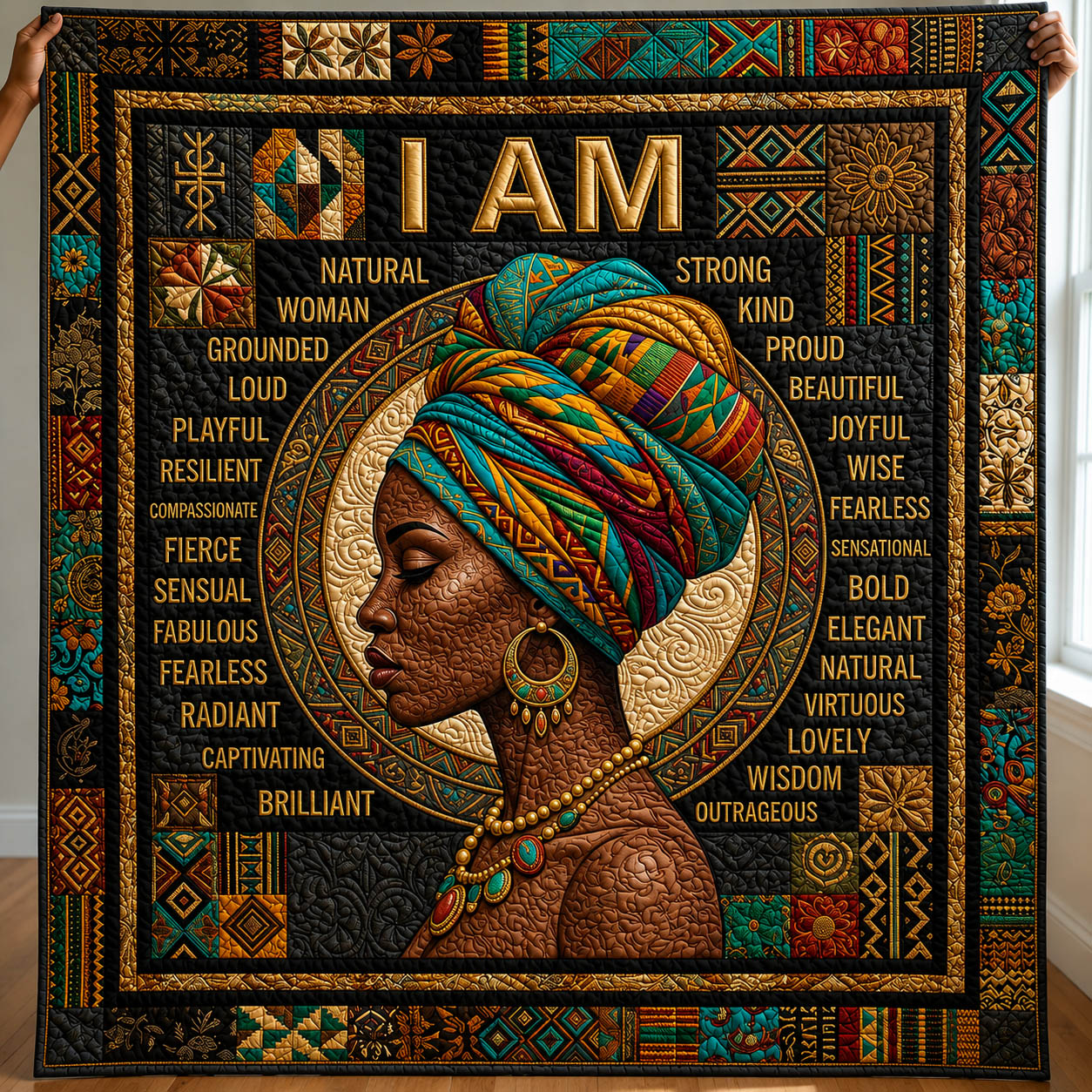Faith Melanin Quilted Blanket GFTOLAN342