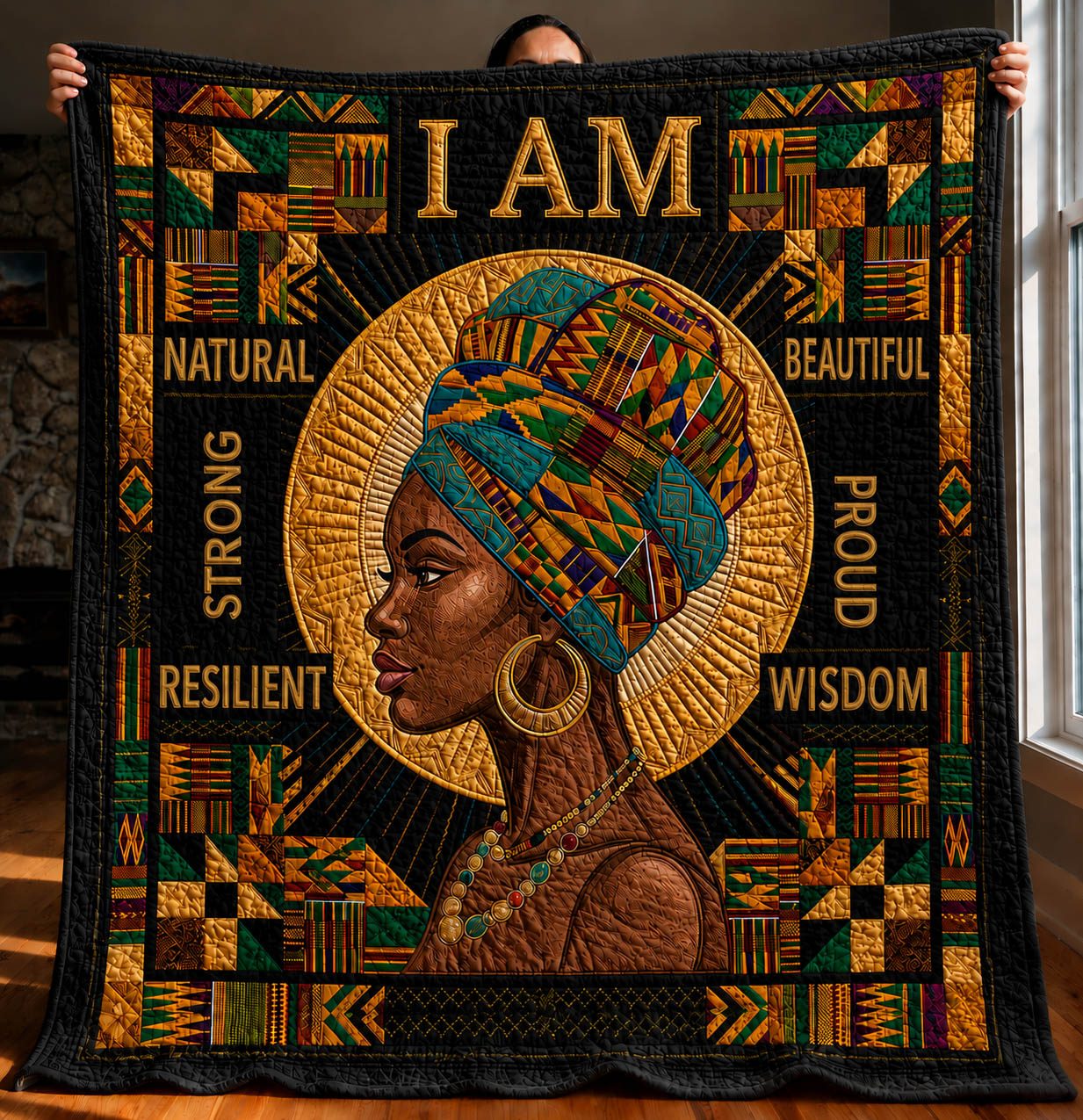 Faith Black Queen Quilted Blanket GFTOLAN345