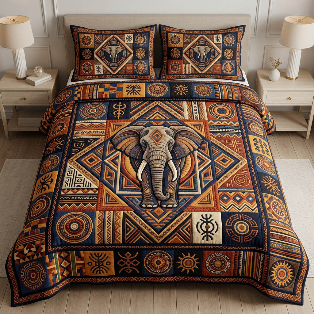 African Heritage 3-Piece Quilted Bedding Set GFTOLAN407