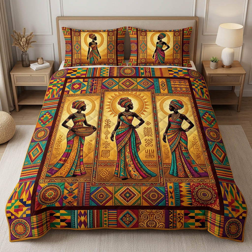 African Heritage 3-Piece Quilted Bedding Set GFTOLAN410