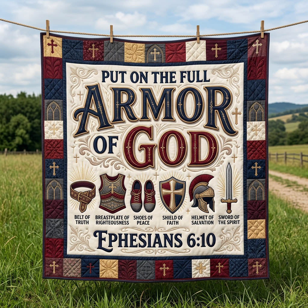 Put On Armor Of God Quilted Blanket GFTOLAN521