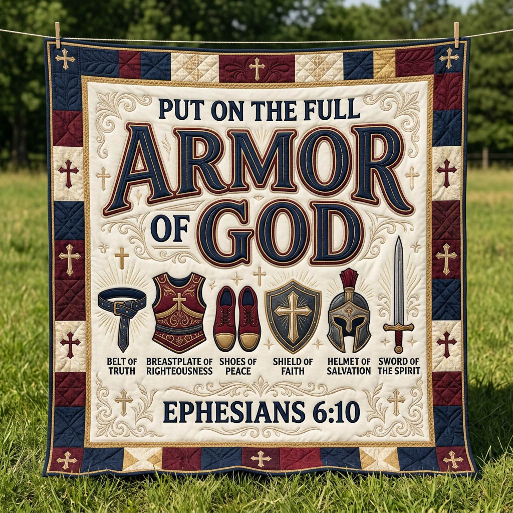Put On Armor Of God Quilted Blanket GFTOLAN522