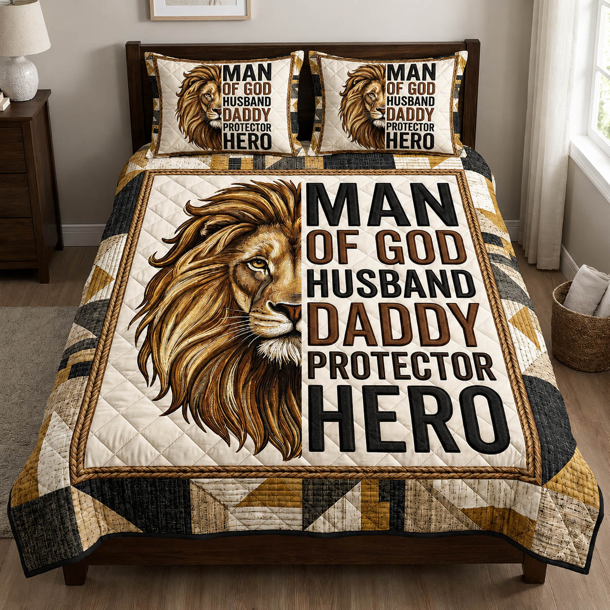 Christian Dad 3-Piece Quilted Bedding Set GFTOLAN610