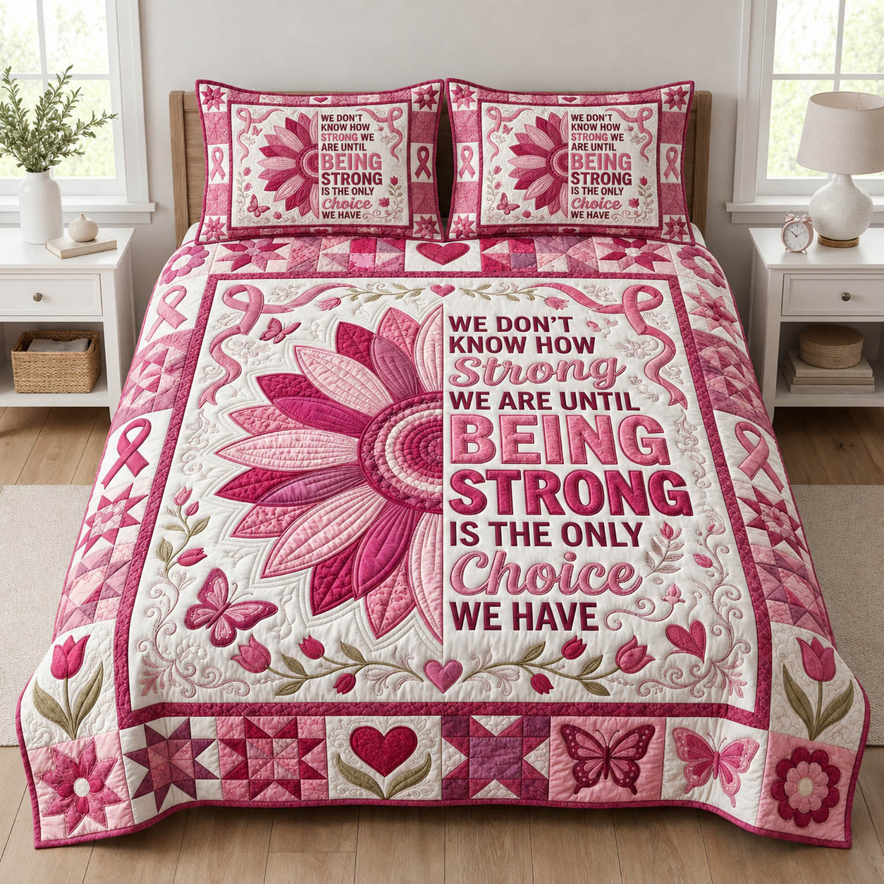 Being Strong 3-Piece Quilted Bedding Set GFTOLAN685