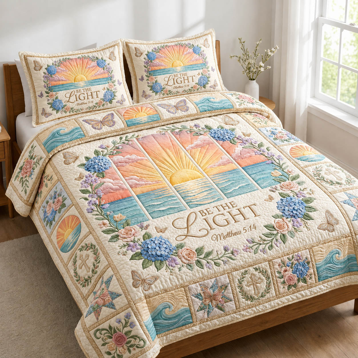 Be The Light Matthew 3-Piece Quilted Bedding Set GFTOLAN781