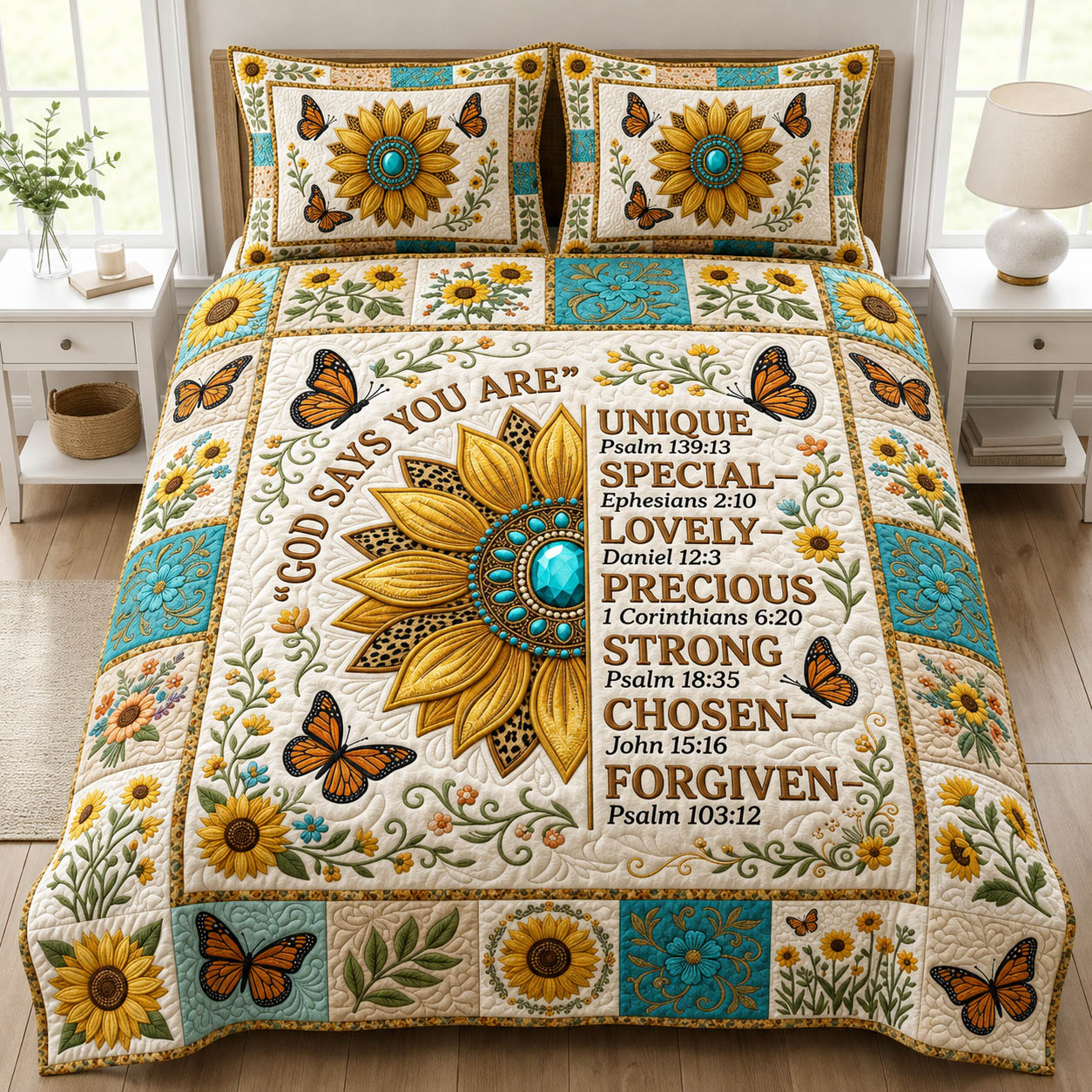 God Says You Are 3-Piece Quilted Bedding Set GFTOLAN787