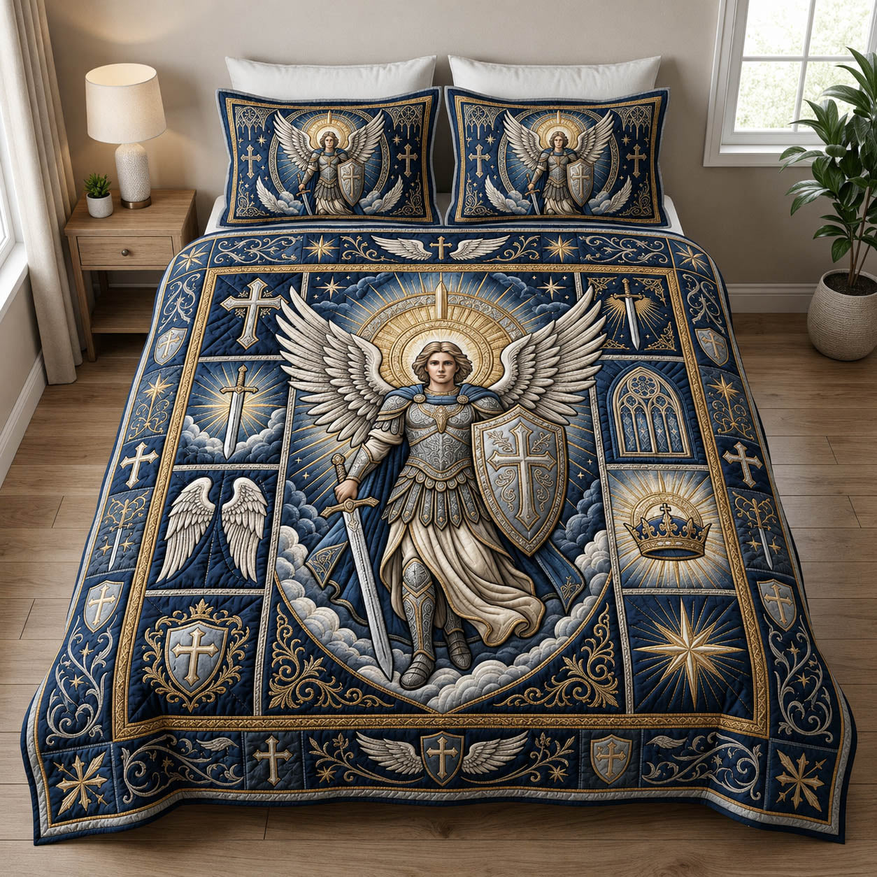 Faith Knight 3-Piece Quilted Bedding Set GFTOLAN841