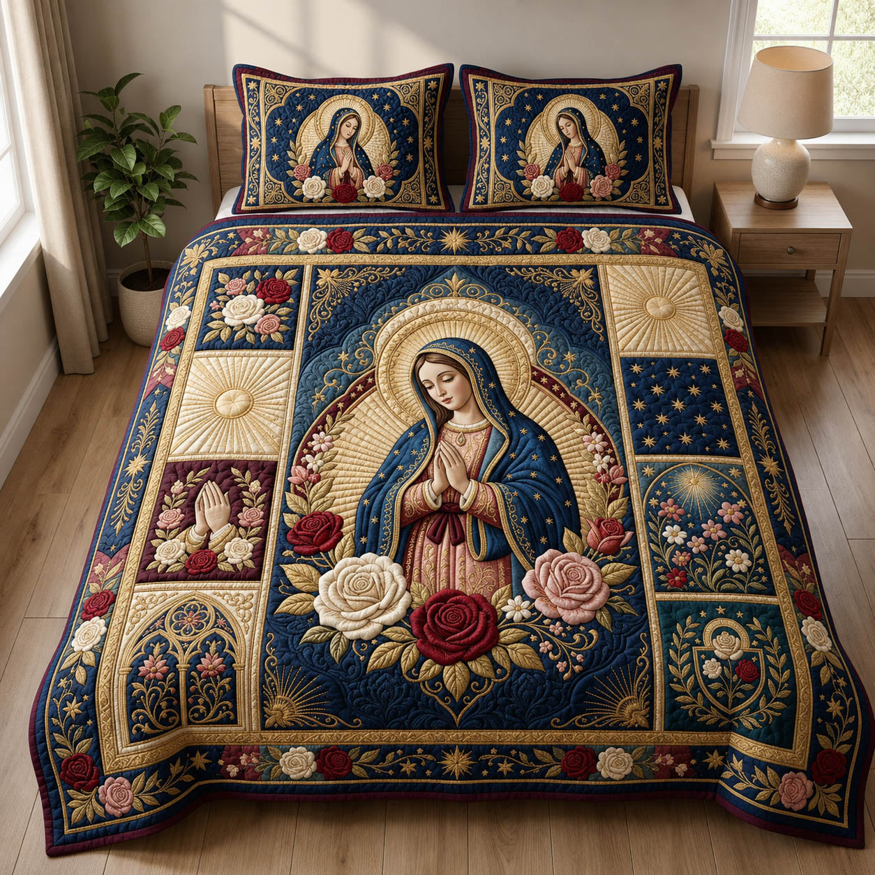 Our Lady Of Guadalupe 3-Piece Quilted Bedding Set GFTOLAN850