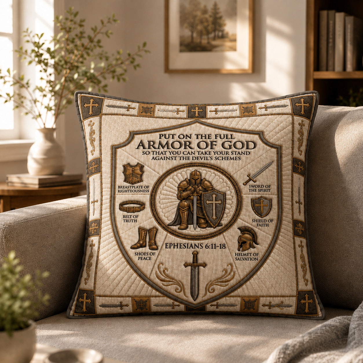 Armor Of God Quilted Pillow Case GFTOLAN736 C1