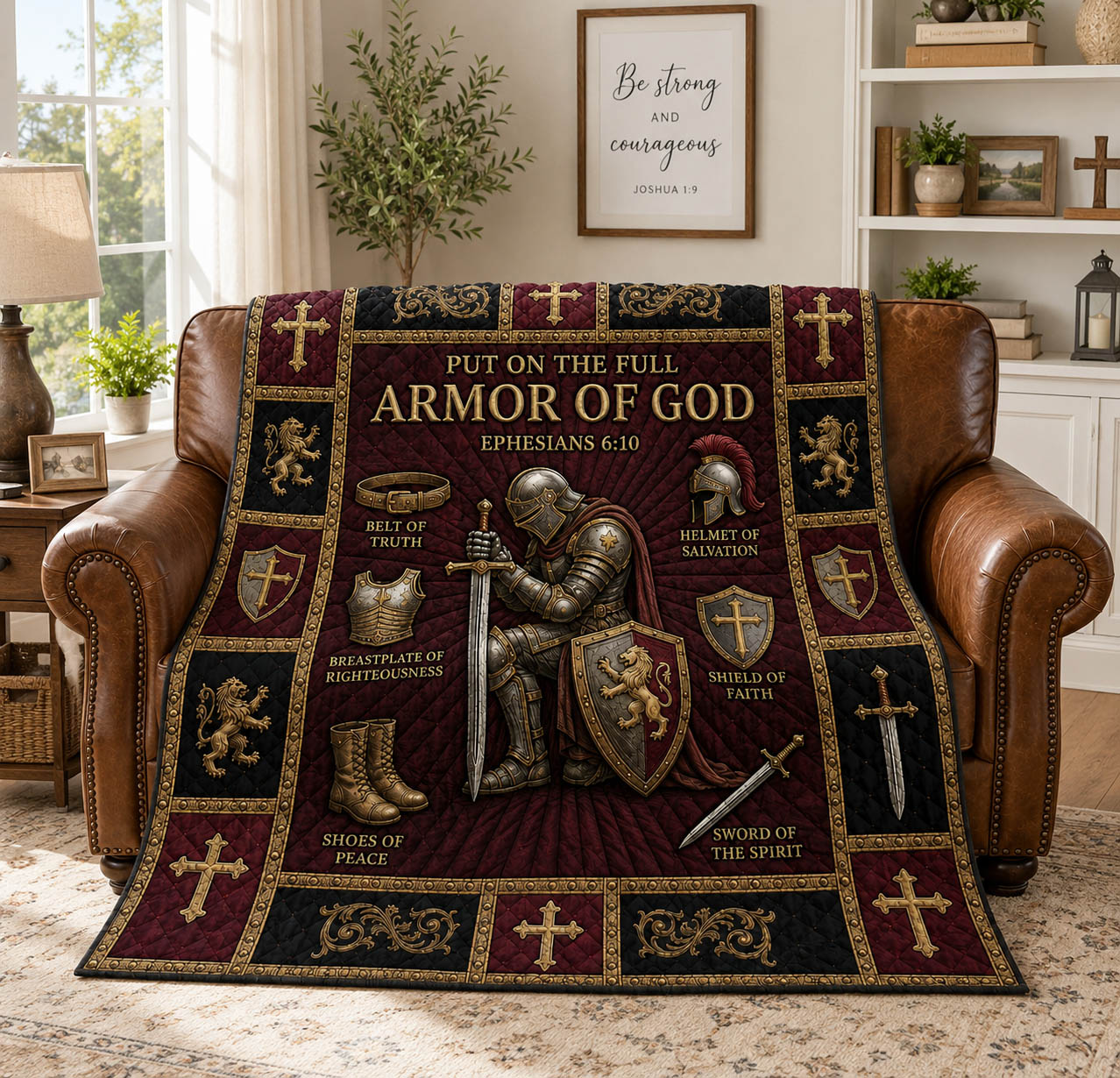 Put On The Full Armor Of God Quilted Blanket GFTOLAN977
