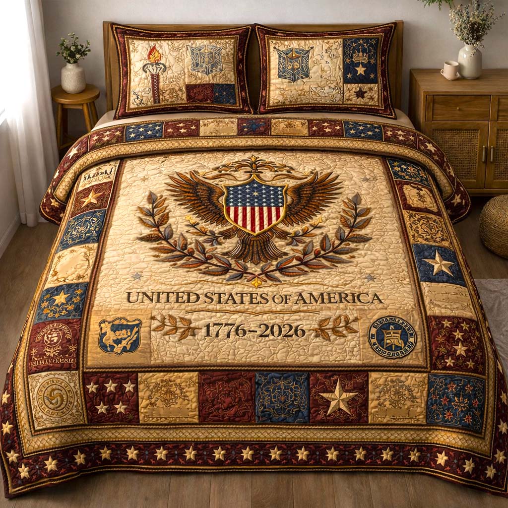 Heritage Patch 3-Piece Quilted Bedding Set
