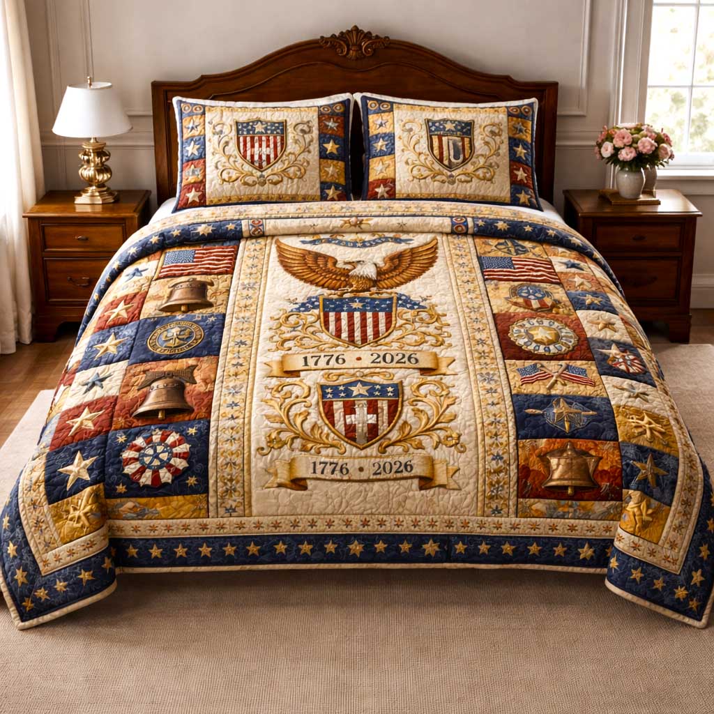 American Pride 3-Piece Quilted Bedding Set GFTOMA10051