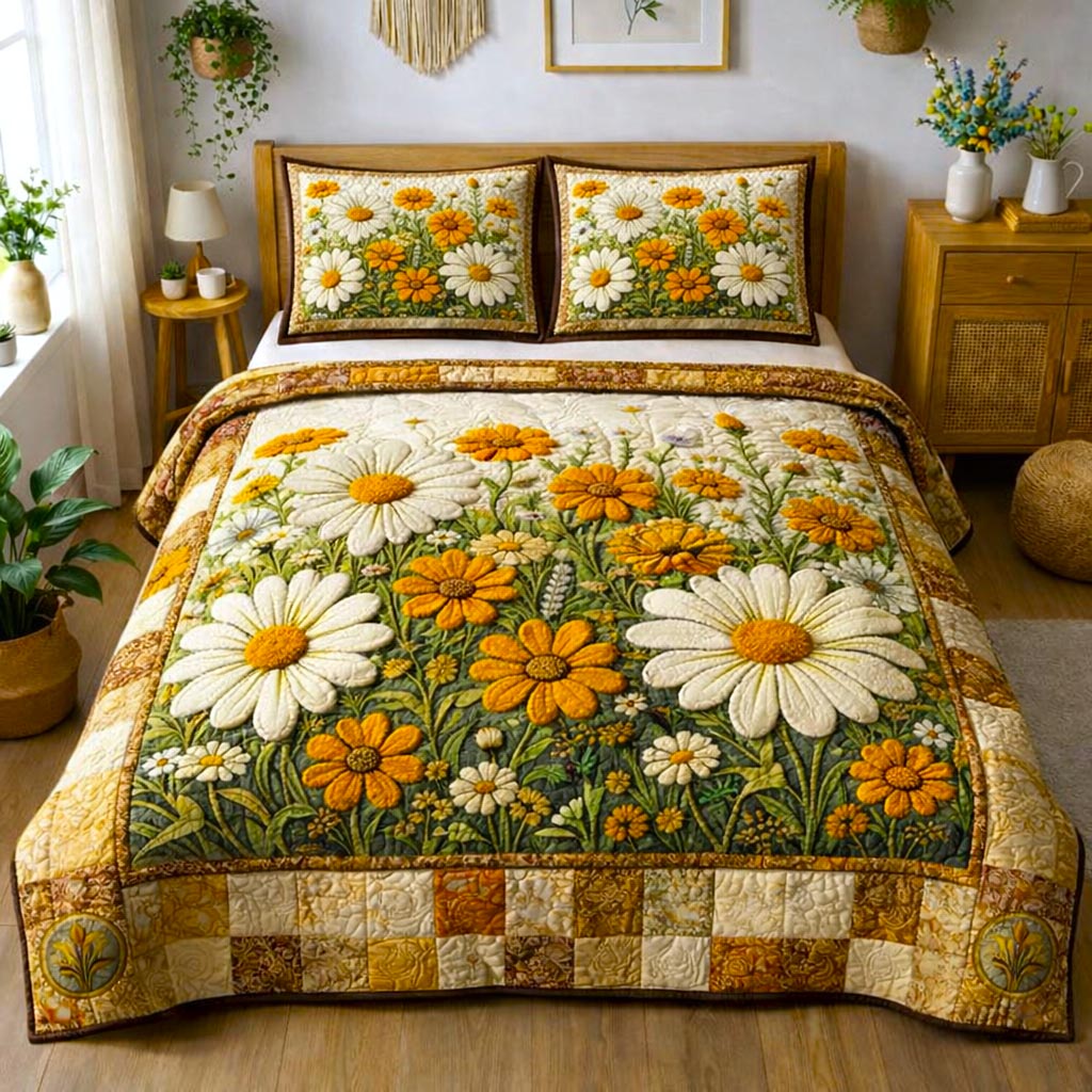 Garden Flowers 3-Piece Quilted Bedding Set GFTOMA10231
