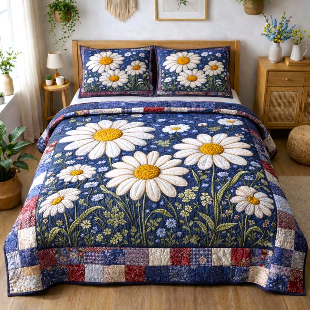 Nature Bloom 3-Piece Quilted Bedding Set GFTOMA10234