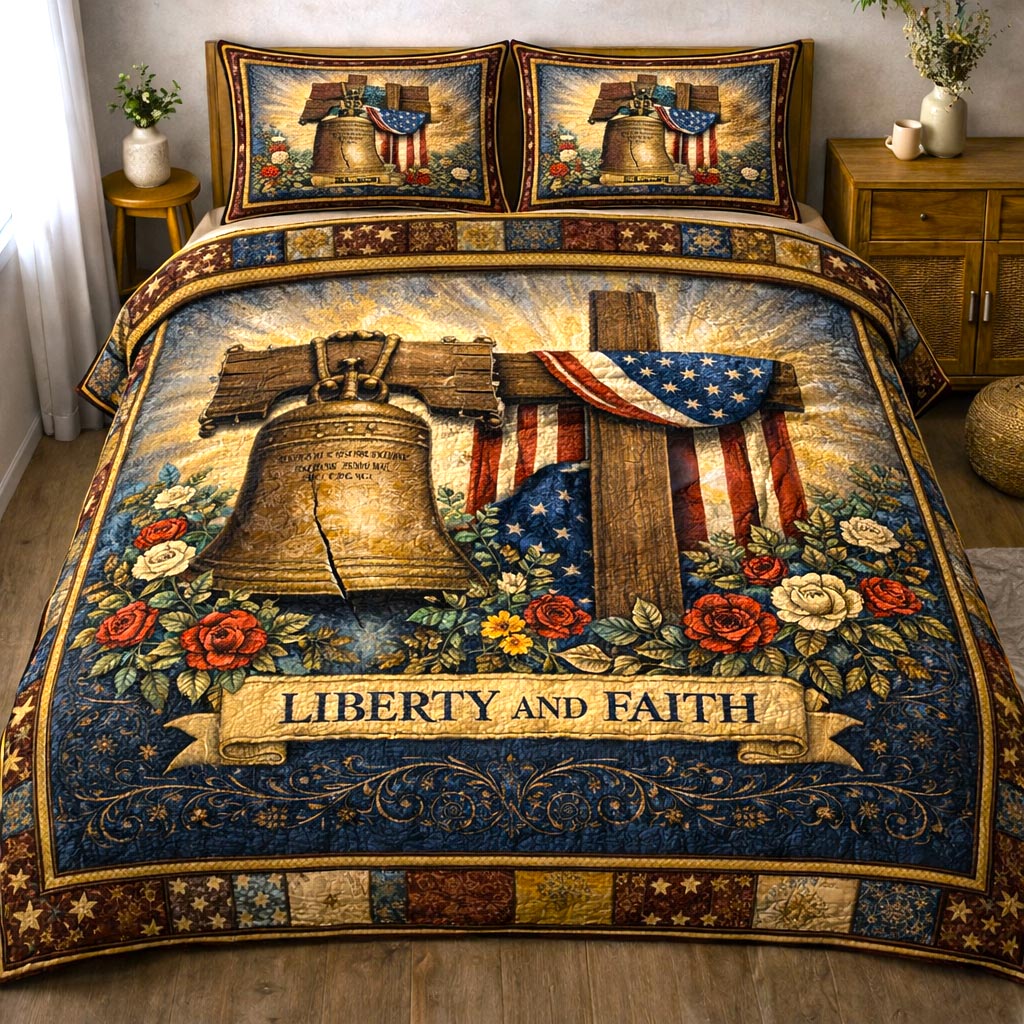Glory Cross 3-Piece Quilted Bedding Set GFTOMA10240