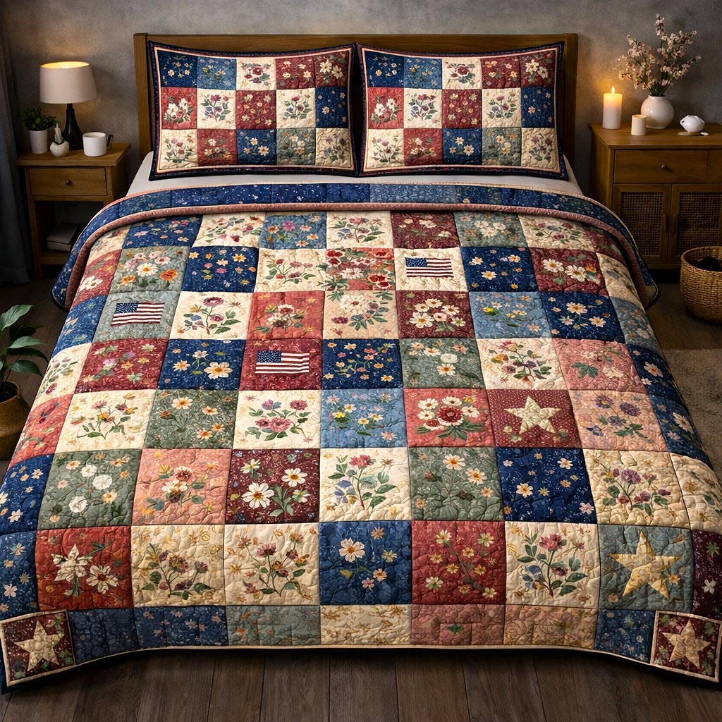 American Pride 3-Piece Quilted Bedding Set GFTOMA10267