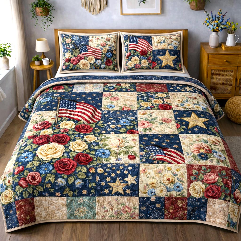 Freedom Spirit 3-Piece Quilted Bedding Set GFTOMA10269